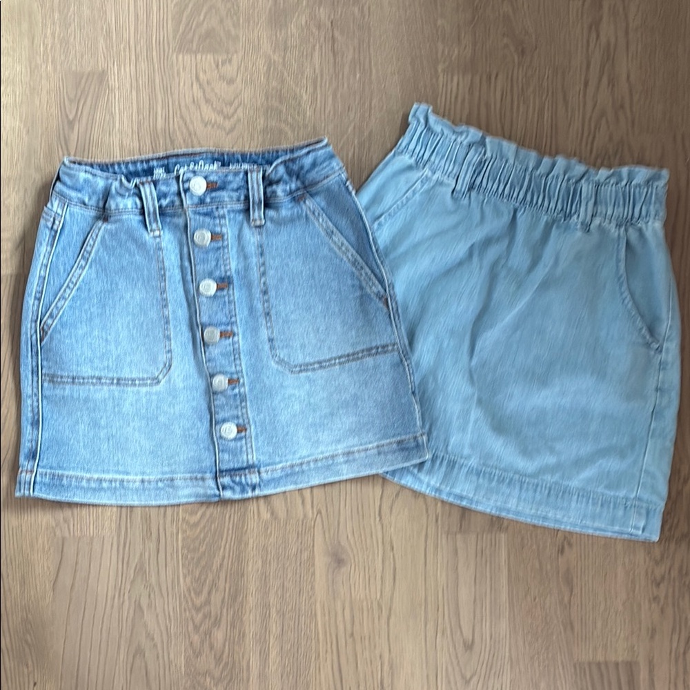 Girl’s Light Blue Denim Skirts lot of 2